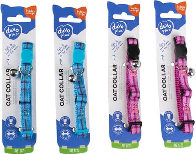 Duvoplus - Halsband Voor Dieren - Kat - Kattenhalsband Tartan Nylon 20-30cm / 10mm Gemengde Kleuren - 1st