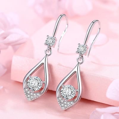 100% S925 Sterling Zilver Roze Topaas Diamant Druppel Oorbel Voor Vrouwen Zilver 925 Bizuteria Diamant Edelsteen Sieraden Orecchini wit