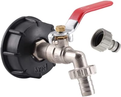 Adapter voor 1000 Liter IBC Tank S60X6 naar Messing Tuinkraan 1/2" Slangverbinding voor Water, Brandstof en Olie - Vervangingsonderdelen