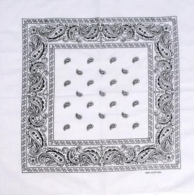 Bandana Paisley vierkant Wit