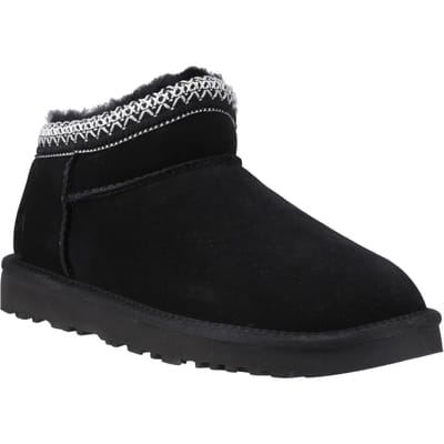 Hush Puppies Sloane Suede Dames Zwarte Pantoffels