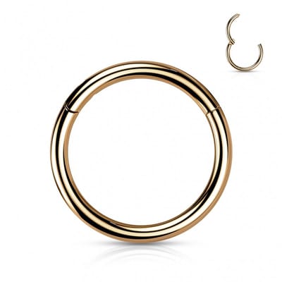 Titanium piercing ring high quality 1.2x10 mm - rose kleur - LMPiercings