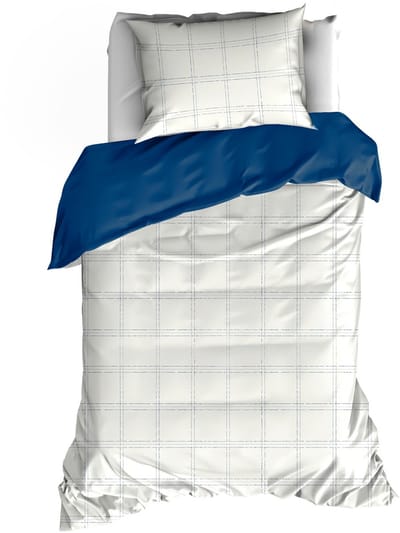De Witte Lietaer Dekbedovertrek Juul Blue Indigo - 140 x 200/220 + 60 x 70 cm - Katoen Satijn