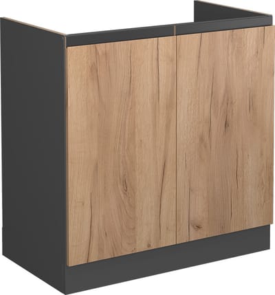 Vicco R-Line Wastafelkast – 80 cm J-vorm, zonder werkblad Krachtige eik goud