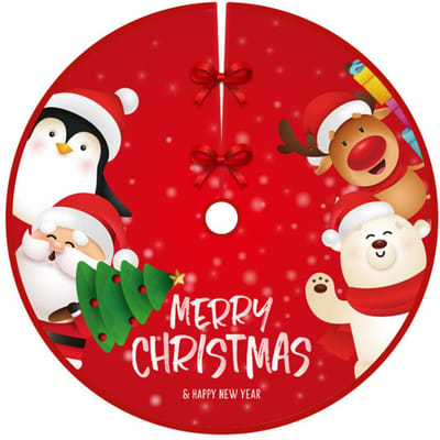 90cm Kerstboomrok Geborstelde Stoffen Tapijt Persoonlijkheidspatroon Nieuwjaar Kerstboom Vloer red
