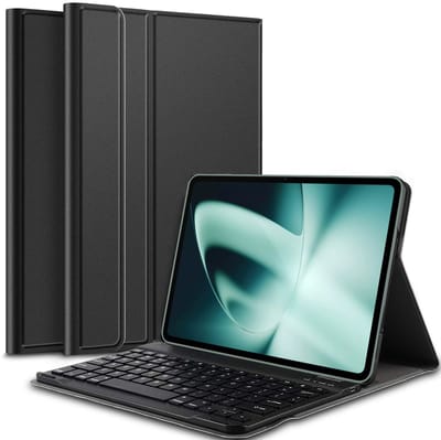 Hoes met toetsenbord geschikt voor OnePlus Pad / Oppo Pad 3 / Oppo Pad 2 - Keyboard Book Case Cover Hoesje Zwart