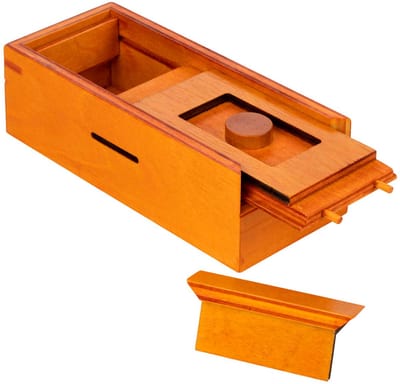 Philos puzzeldoos houten breinbreker Secret Box Circle cadeau.