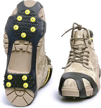 Anti Slip Sneeuwzolen met Sneeuwkettingen - antislip zooltjes of spikes - antislip sneeuwzolen - Veilig lopen op Sneeuw en IJs - Maat XL - Schoenmaat 44-47 - Met 10 Spikes voor extra grip