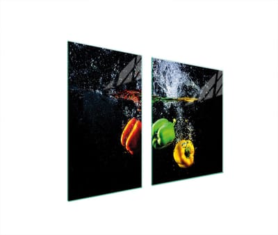 TMK ArtDeko Serie - Snijplank van Glas - Paprika Motief - 100x52 cm