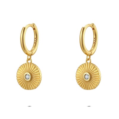 Twice As Nice Oorbellen in zilver, ronde schijf Goudkleurig
