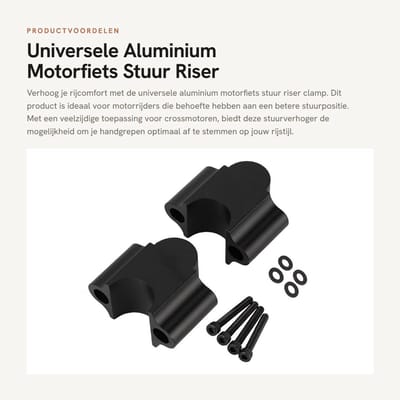 Dailygoods- Stuur Riser Hoogwaardige Aluminium - Stuurpen Verlenging - 7/8 Inch (22mm) - Eenvoudig te Installeren - Comfort Verhoging - Duurzaam Materiaal - Stuurverhoger