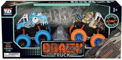 Crazy Truck 2 stuks in verpakking - DINOSAURUS Monster trucks in Luxe Giftbox
