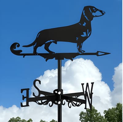Metalen Windspinner met Dierenmotief - Smeedijzeren Tuin Decoratie voor Buiten - Ornament voor Daktuinen & Binnenplaatsen-Teckel-Belle‘s product-Belle's product