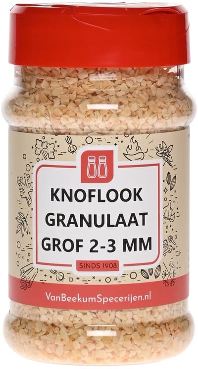 Van Beekum Specerijen - Knoflook Granulaat Grof 2-3 mm - Strooibus 180 Gram