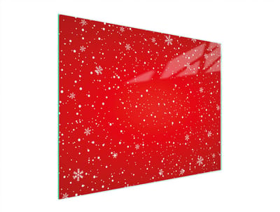 TMK ArtDeko - Snijplank van Gehuld Glas - 52x40 cm - Rood - 7-in-1 Functie