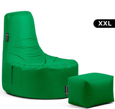 Casacomfy – Gamer XXL – Zitzak met Voetenbankje – Groen – Waterbestendig