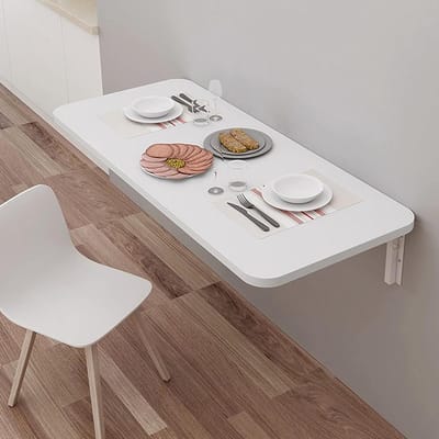 Opklapbare Muurtafel - Eettafel Werktafel - Ruimtebesparend Werken - Inclusief Montagemateriaal - 40x30cm - Wit
