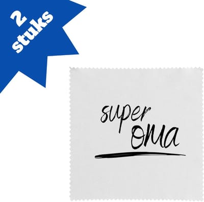 Akyol - super oma brillendoekjes - Oma - de beste oma - verjaardagscadeau - verjaardag - cadeau - cadeautje voor oma - oma artikelen - kado - geschenk - gift - 17,8 bij 17,8 cm - 2 stuks