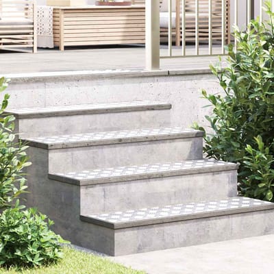 vidaXL Trapmatten 2 st 100 x 25 cm Zilver Aluminium Rechthoekig