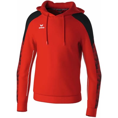 Erima Evo Star Sweatshirt Met Capuchon Kinderen - Rood / Zwart | Maat: 116