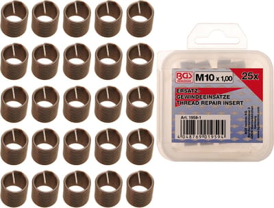 BGS - Reparatie schroefdraad - Helicoils - inserts M10 x 1.10  - 25 stuks - BGS1958-1