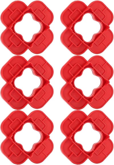 Composiet Dekafstanders - Terras Plank Spacer - Precisie Terras Uitlijnen - Niet-slip Bordniveau Gereedschap - 6-delige Set - Rood