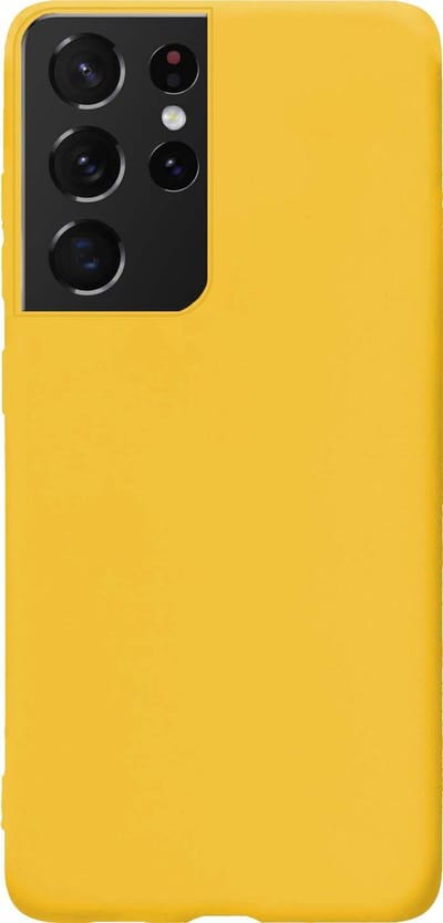 Hoes - Geschikt voor Samsung Galaxy S21 Ultra - Sterk & Shockproof - Hoesje Cover - Siliconen Case - Geel