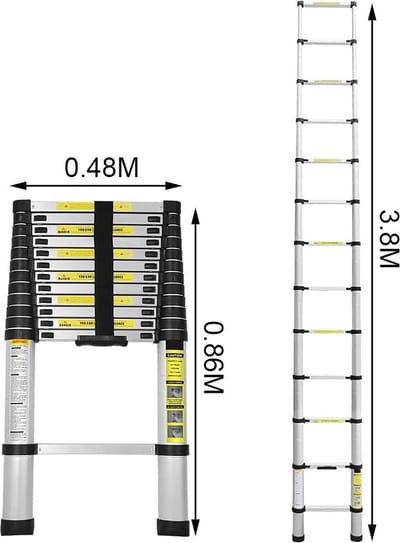 Telescoopladder 3.8m - Telescopische Ladder - Veilig en flexibel