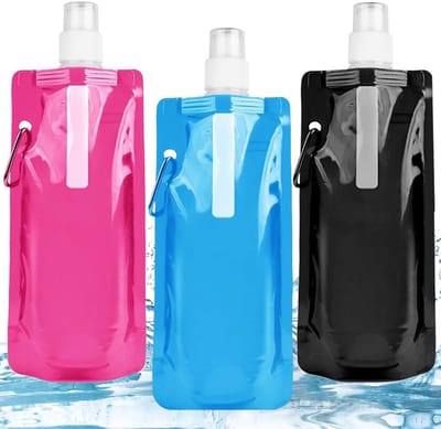 Dailygoods- Vouwbare Waterfles 500ml - Herbruikbare Waterfles - Opvouwbare Waterzak - Draagbare Waterfles - Flexibele Waterfles - Ideaal voor Volwassenen