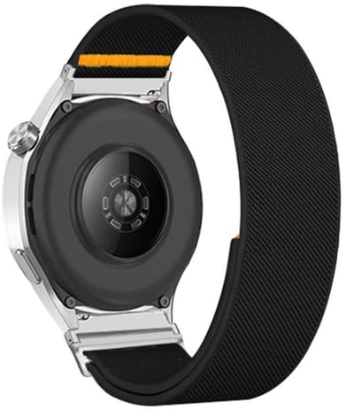 Nylon bandje - geschikt voor Garmin Vivoactive 4, Venu 3, Venu 2, Forerunner 255, Forerunner 265, Forerunner 570 (47mm) en Polar M / M2 / V3 en Grit X (PRO) - zwart