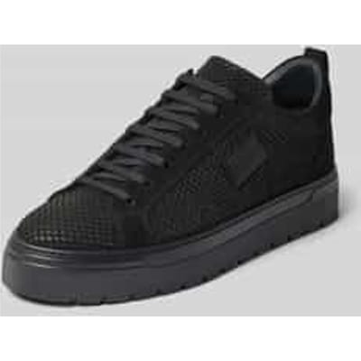 Sneakers van echt leer met structuurpatroon
