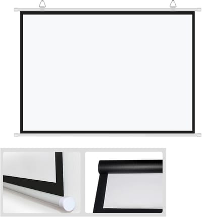 Projectiescherm - Draagbaar scherm - Thuisbioscoop creëren - Kreukvrij glasvezel - 72 inch - Wit