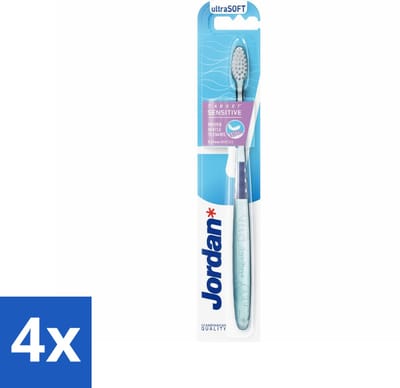 4 x Jordan - Tandenborstel - Target Sensitive - Ultra Soft - Tandenborstel - Gevoelige Tanden - Zachte Tandenborstel - Kleine Borstelkop - Ultra Zachte Borstelharen