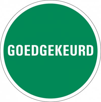 Goedgekeurd controlesticker, op vel 30 mm - 18 per kaart