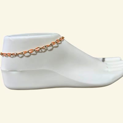 2 Love It – Sunset Twist – Enkelbandje – Oranje Goudkleurig – Verstelbaar – 25 t/m 29 cm – Dames