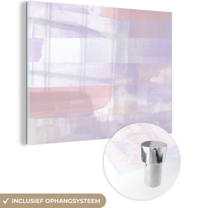 MuchoWow® Glasschilderij 120x90 cm - Schilderij acrylglas - Pastel - Verf - Design - Foto op glas - Schilderijen