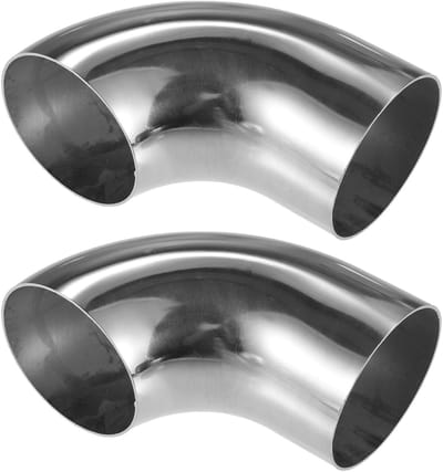 BRENZOOS- Elleboogpijp 90° - Gebogen Buis - 2 Stuks - 2.48" Buitendiameter - Roestvrij Staal - Anticorrosie - Uitlaatpijp