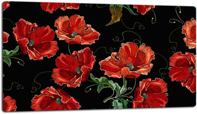 TMK ArtDeko - Snijplank - Glas - 52cm - Kleurvolle Bloemen