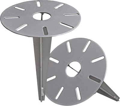 Novatool 2 x grondpennen Ø 15,5 x H 30,5 cm verzinkt, tuinspies, parasol, tuinaccessoires, stekkerzuilen, grondanker voor lampen, vloerhuls, grondbevestiging, staal