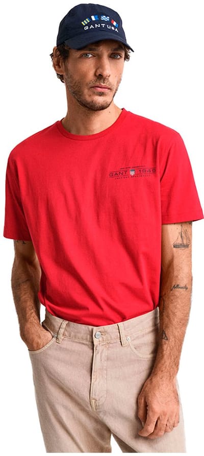 Gant Graphic T-shirt Met Korte Mouwen Rood L Man