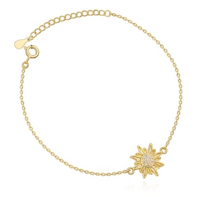 Goudkleurig Zon Armband – echt zilver