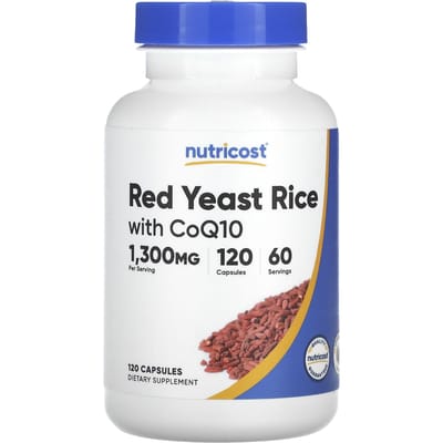 Nutricost, Rode Gist met CoQ10, 1.300 mg, 120 capsules (650 mg per capsule)