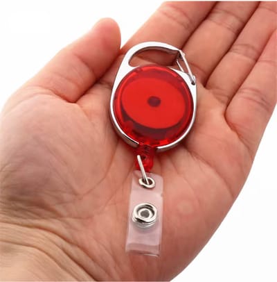 CHPN - Pashouder met uitrekbaar koord -Sleutelhanger voor pas - Uitrekbare sleutelhanger - Koord~Sleutelhanger - Keychain - Pashouder - Met pasjes lusje - Transparant Rood - Pashouder met haak