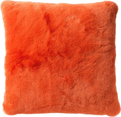 Dutch Decor ZAYA - Sierkussen 45x45 cm - bontlook - effen kleur - Coral - koraalroze - Inclusief binnenkussen - Luxe kussens voor woonkamer & bank