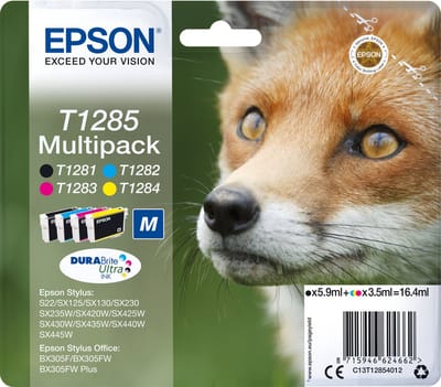 Epson Fox multipack 4 kleuren T1285 DURABrite Ultra inkt
