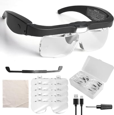 Dailygoods - Vergrootglazen met LED Verlichting en Pincet - Multifunctioneel voor Lezen en Reparaties