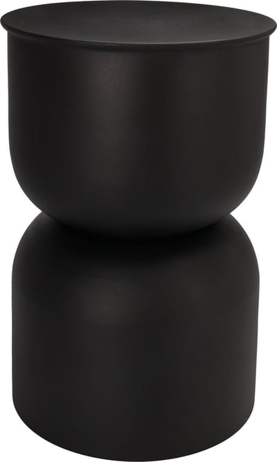 In & Out Deco Bijzettafel - Metaal - Organisch - kleur Zwart - Hoog 46 cm - Rond 31 cm