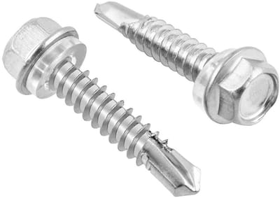 Dailygoods- Zelftappende Schroeven 50 Stuks - 6,3 mm x 32 mm - Roestvrij Staal - Waterdicht - Corrosiebestendig - Geschikt voor Binnen/Buiten - Bevestigingsschroeven