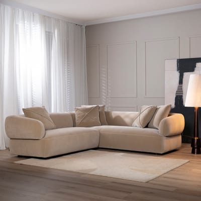 Bronx71® Hoekbank Palermo velvet taupe links