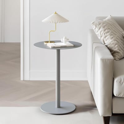 Ronde Bijzettafel voor Binnen en Buiten - Modern Koffietafel met 2 Metaal Plateaus - Hoogte 60 cm - Diameter 40 cm - Verkrijgbaar in Diverse Kleuren